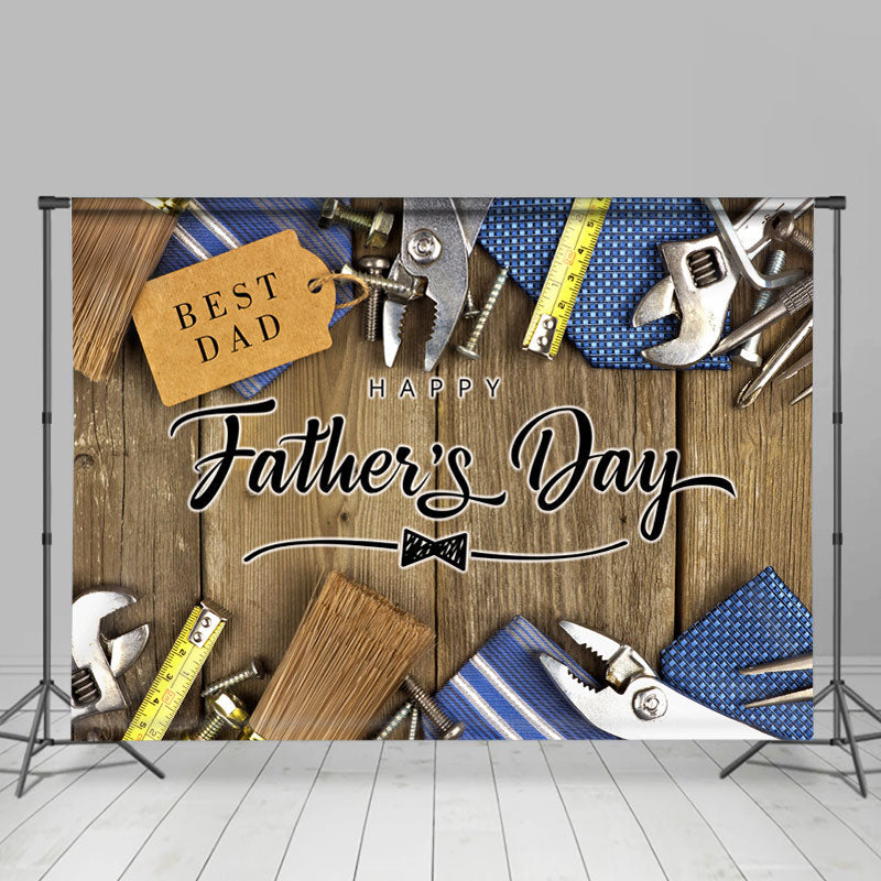 Lofaris Best Dad And Brown Wooden Happy Fathers Day Backdrop