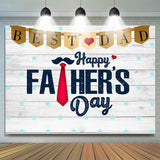Load image into Gallery viewer, Lofaris Best Dad White Wood Star Happy Fathers Day Backdrop