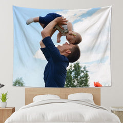 Lofaris Best Gift for Dad Custom Wall Tapestry From Photo