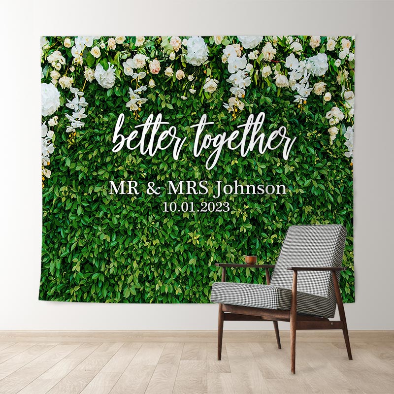 Lofaris Greenery Floral Better Together Backdrop For Wedding