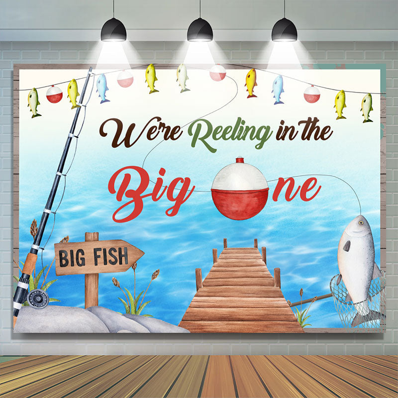 Lofaris Big Fish In The Water Theme Happy 1St Birthday Backdrop