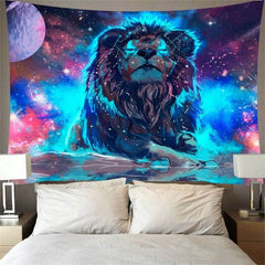 Lofaris Big Lion Trippy Novelty Animal 3D Printed Wall Tapestry