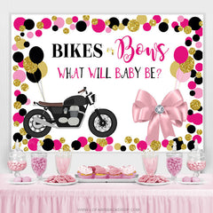 Lofaris Bikes Or Bows Glitter Backdrop For Baby Shower Party