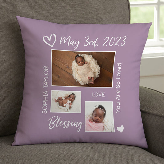 Lofaris Birth Memory Custom Pillow For Baby Shower Gift