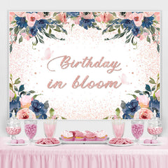 Lofaris Birthday in Bloom Pink Floral Bokeh Biurthday Backdrop