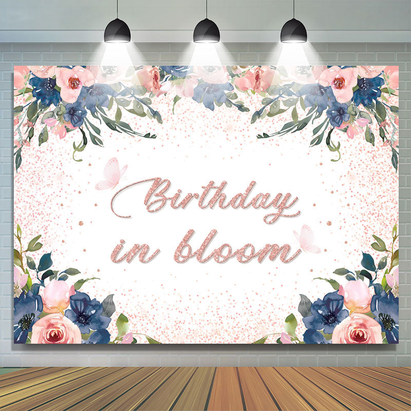 Lofaris Birthday in Bloom Pink Floral Bokeh Biurthday Backdrop