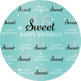 Load image into Gallery viewer, Lofaris Black And Blue Sweet 16th Round Happy Birthday Backdrop
