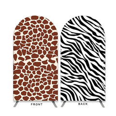 Lofaris Black And Brown Animal Pattern Double Sided Arch Backdrop