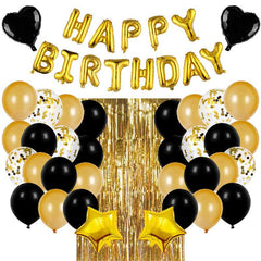 Lofaris Black and Gold Balloons Happy Birthday Party Decorations