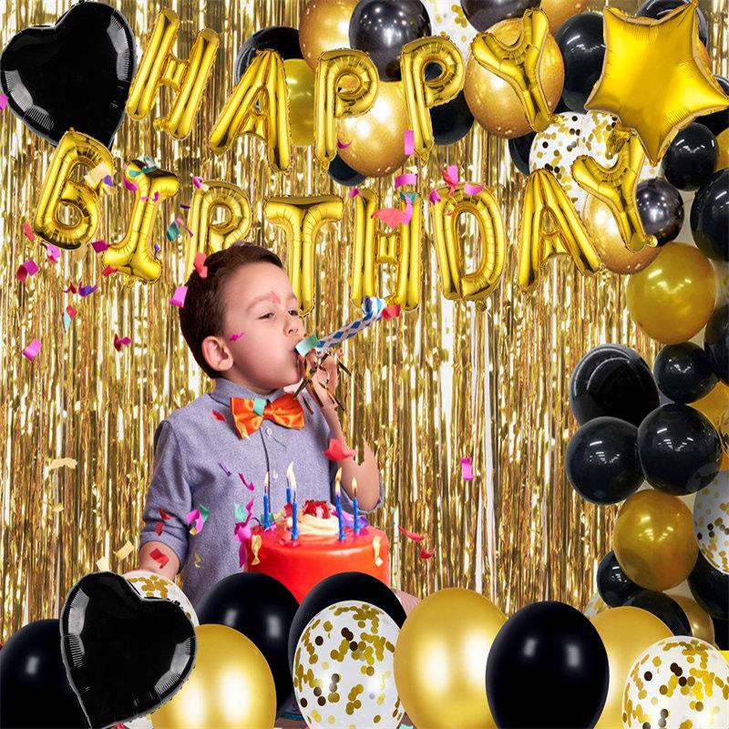 Lofaris Black and Gold Balloons Happy Birthday Party Decorations