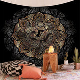 Load image into Gallery viewer, Lofaris Black And Gold Bohemian Abstract Divination Wall Tapestry