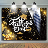 Load image into Gallery viewer, Lofaris Black And Gold Glitter Happy Fathers Day Party Backdrop