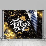Load image into Gallery viewer, Lofaris Black And Gold Glitter Happy Fathers Day Party Backdrop