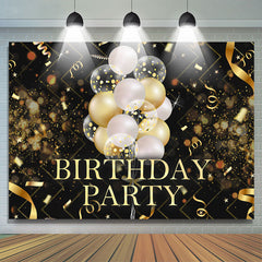 Lofaris Black and Golden Balloon Bokeh Birthday Party Backdrop