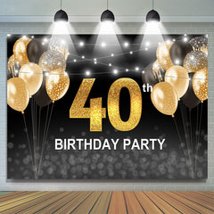 Lofaris Black and Golden Balloons 40th Birthday Party Backdrop