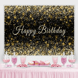 Load image into Gallery viewer, Lofaris Black and Golden Glitter Happy Birthday Party Backdrop