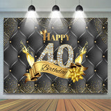 Load image into Gallery viewer, Lofaris Black And Golden Happy 40Th Birthday Dots Backdrop