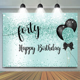 Load image into Gallery viewer, Lofaris Black and Green Bokeh Happy 40Th Birthday Backdrop