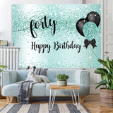 Load image into Gallery viewer, Lofaris Black and Green Bokeh Happy 40Th Birthday Backdrop
