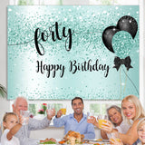 Load image into Gallery viewer, Lofaris Black and Green Bokeh Happy 40Th Birthday Backdrop