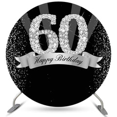 Lofaris Black And Grey Happy 60Th Birthday Circle Backdrop
