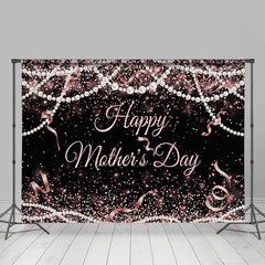 Lofaris Black and Pink Bokeh Pearl Happy Mother Day Backdrop