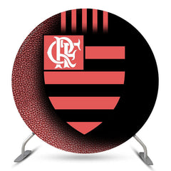 Lofaris Black And Red Real Madrid Football Circle Backdrop Kit