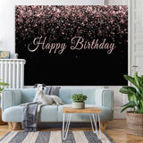Load image into Gallery viewer, Lofaris Black and Rose Gold Birthday Backdrops for Photo