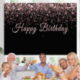 Load image into Gallery viewer, Lofaris Black and Rose Gold Birthday Backdrops for Photo
