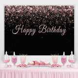 Load image into Gallery viewer, Lofaris Black and Rose Gold Birthday Backdrops for Photo
