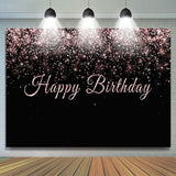 Load image into Gallery viewer, Lofaris Black and Rose Gold Birthday Backdrops for Photo
