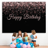 Load image into Gallery viewer, Lofaris Black and Rose Gold Birthday Backdrops for Photo