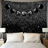 Load image into Gallery viewer, Lofaris Black And Sliver Glitter Star Planet Galaxy Wall Tapestry