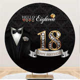 Load image into Gallery viewer, Lofaris Black And Silver Round 18th Birthday Backdrop For Boy