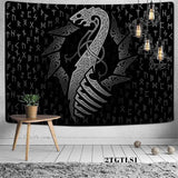 Load image into Gallery viewer, Lofaris Black And Silver Trippy Novelty Divination Wall Tapestry
