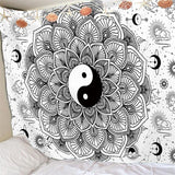 Load image into Gallery viewer, Lofaris Black And White Abstract Mandala Galaxy Wall Tapestry