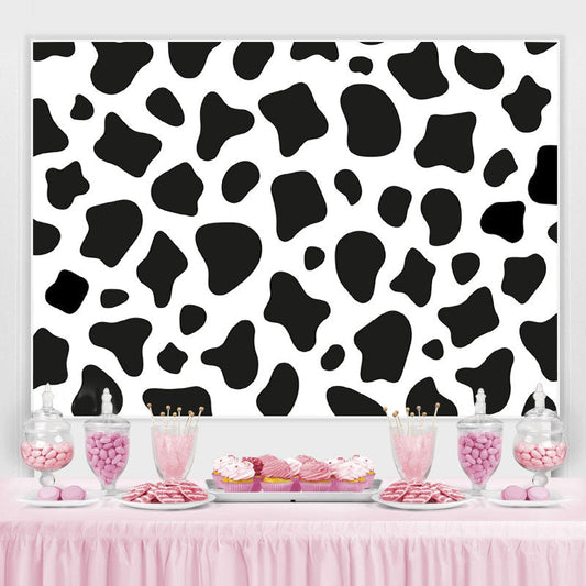 Lofaris Black and White Cow Backdrop for Kids Birthday Party