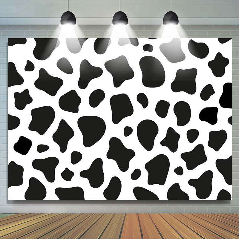 Lofaris Black and White Cow Backdrop for Kids Birthday Party