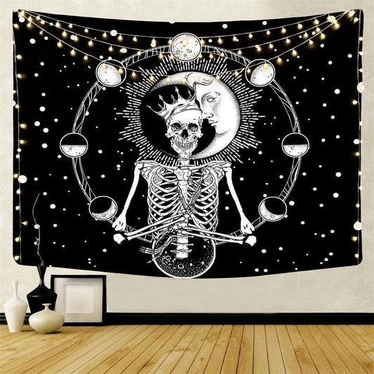 Lofaris Black And White Divination Art Decor Wall Tapestry