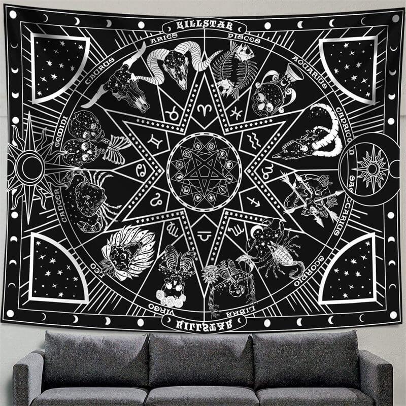 Lofaris Black And White Divination Room Decoration Wall Tapestry