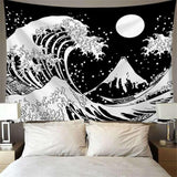 Load image into Gallery viewer, Lofaris Black And White Landscape 3D Printed Lake Wall Tapestry