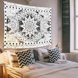 Load image into Gallery viewer, Lofaris Black And White Psychedelic Mandala Wall Tapestry