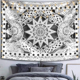 Load image into Gallery viewer, Lofaris Black And White Psychedelic Mandala Wall Tapestry