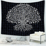 Load image into Gallery viewer, Lofaris Black And White Tree Mandala Pattern Wall Tapestry