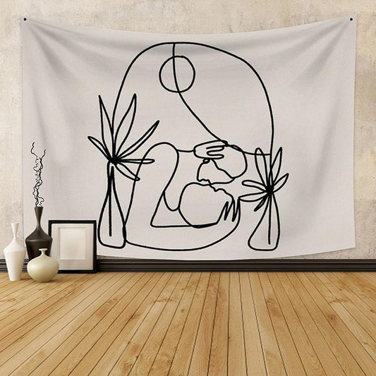 Lofaris Black And White Valentine’s Still Life Wall Tapestry