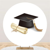 Load image into Gallery viewer, Lofaris Black Bachelor Cap Simple Circle Graduation Backdrop