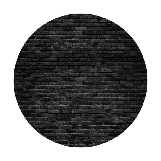 Lofaris Black Brick Simple Custom Circle Backdrop Decoration