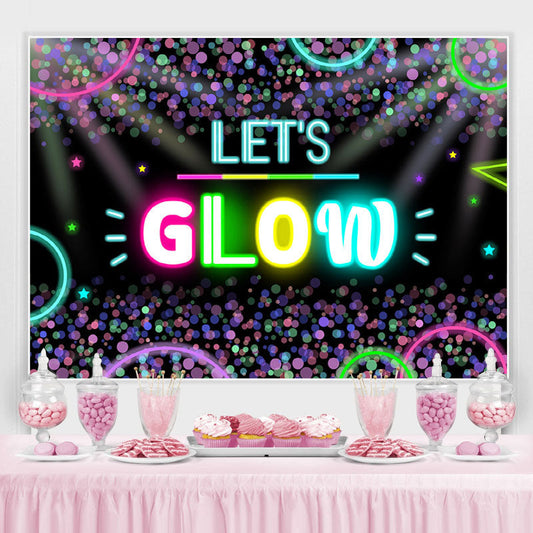 Lofaris Black Color Circle Lets Glow Bokeh Backdrop For Party
