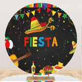 Load image into Gallery viewer, Lofaris Black Custom Circle Mexican Fiesta Backdrop Decoration