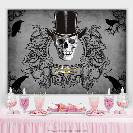 Lofaris Black Dallomeen Spooktacular Halloween Theme Backdrop